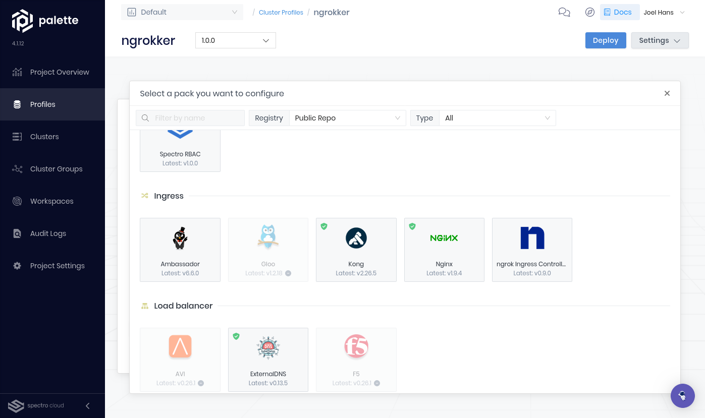 Add the ngrok Kubernetes Operator pack